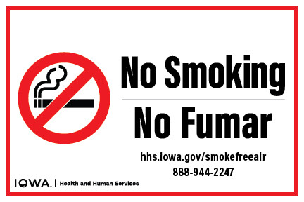 Smokefree Air Act No Smoking Large Sign
