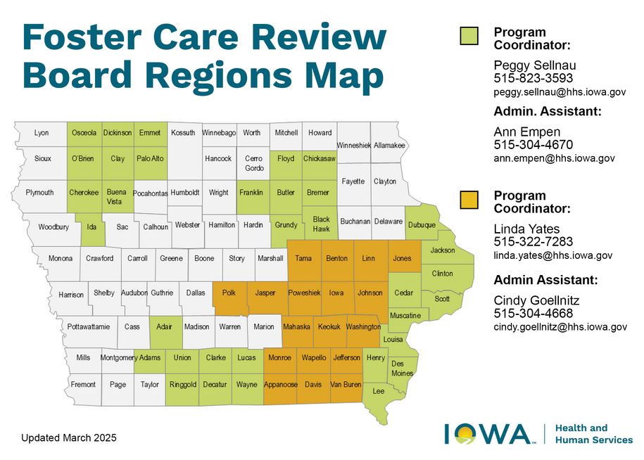 Foster Care Review Board Regions Map